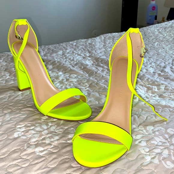 Fashion Nova Shoes Neon Yellow Heels Never Worn Got Them And Loved